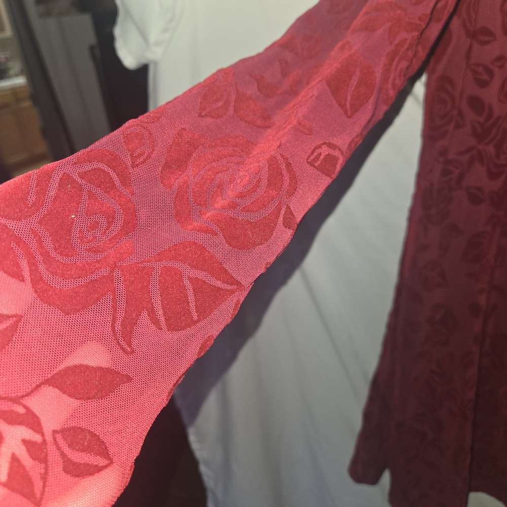 wild fable Rose Burnout Red Dress - Picture 4 of 6